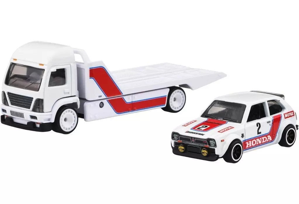 Hot Wheels Premium - '73 Honda Civic Custom + Aero Lift - Series Car Culture Team Transport - Scale 1/64