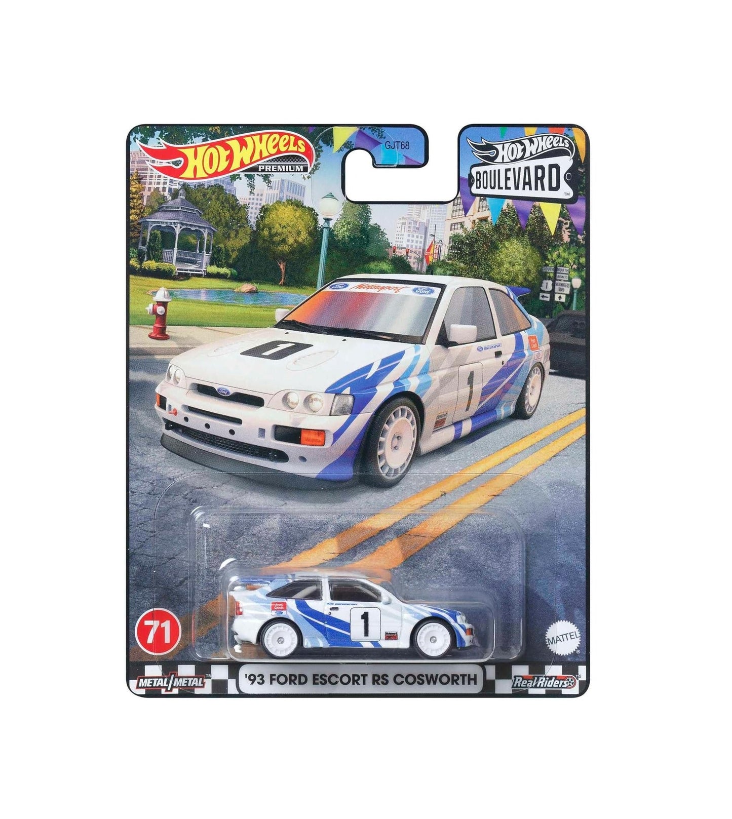 Hot Wheels Premium - Ford Escort RS Cosworth n° 71 de 1993 - Série Boulevard - Échelle 1/64
