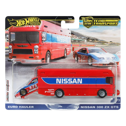 Hot Wheels Premium - Nissan 300 ZX GTS et Euro Hauler '94 - Série Car Culture Team Transport - Échelle 1/64