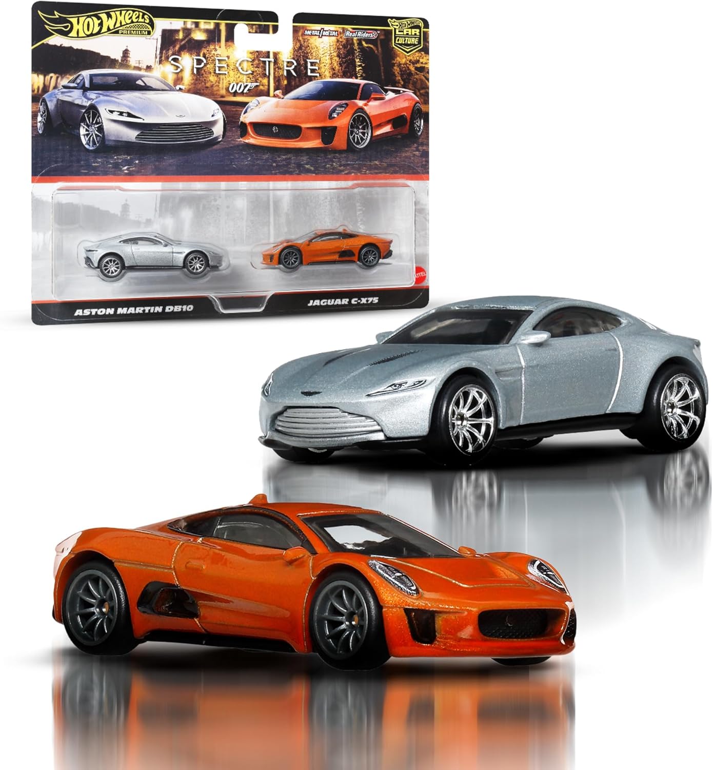 Hot Wheels Premium - 2-Pack James Bond Spectre Aston Martin DB10 + Jaguar C-X75 - Scala 1/64