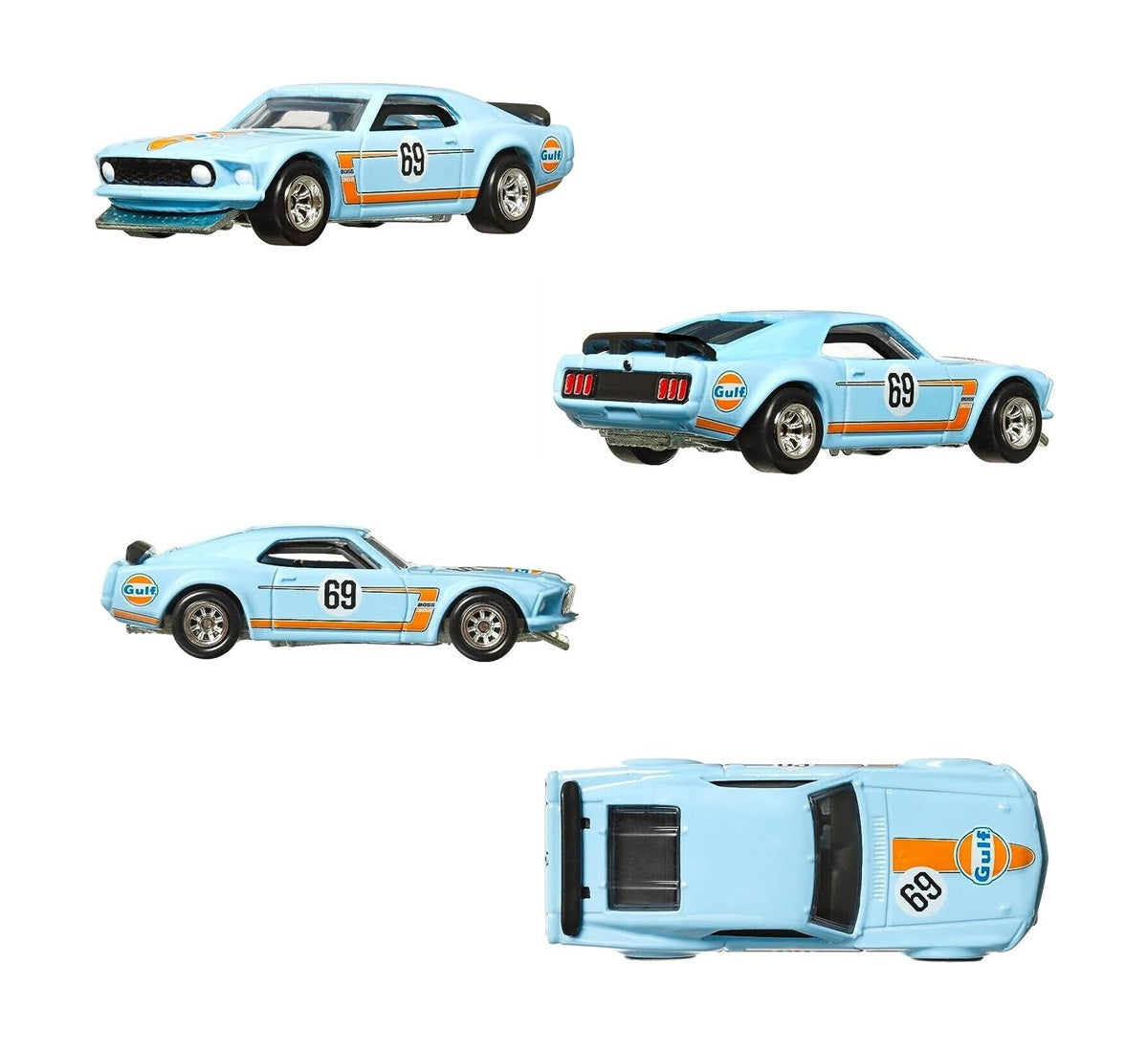 Hot Wheels Premium - 2-Pack 1969 Ford Mustang Boss 302 - 2014 Custom Mustang - Scale 1/64