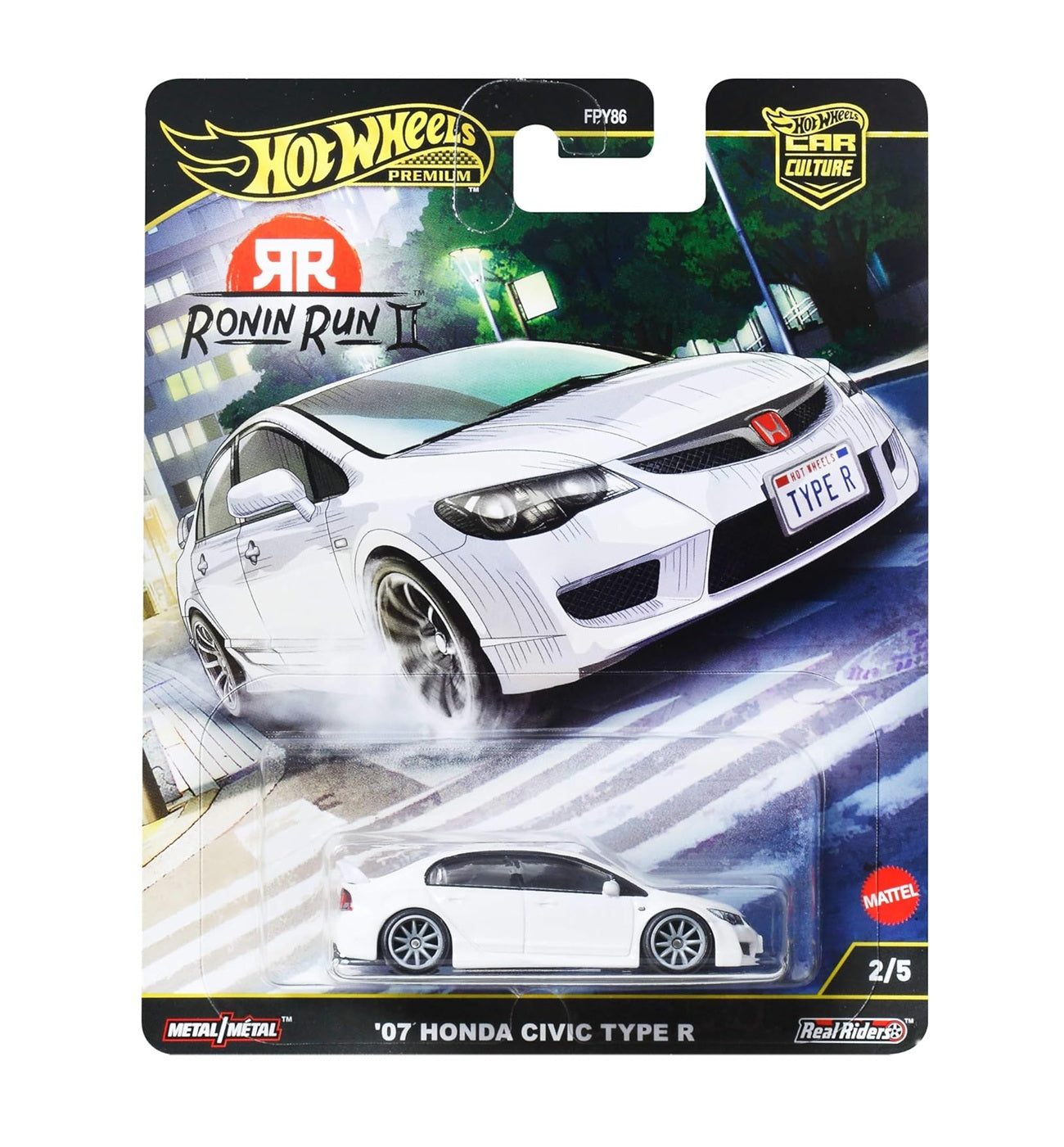 Hot Wheels Premium - Honda Civic Type R Ronin Run II 2007 - Échelle 1/64