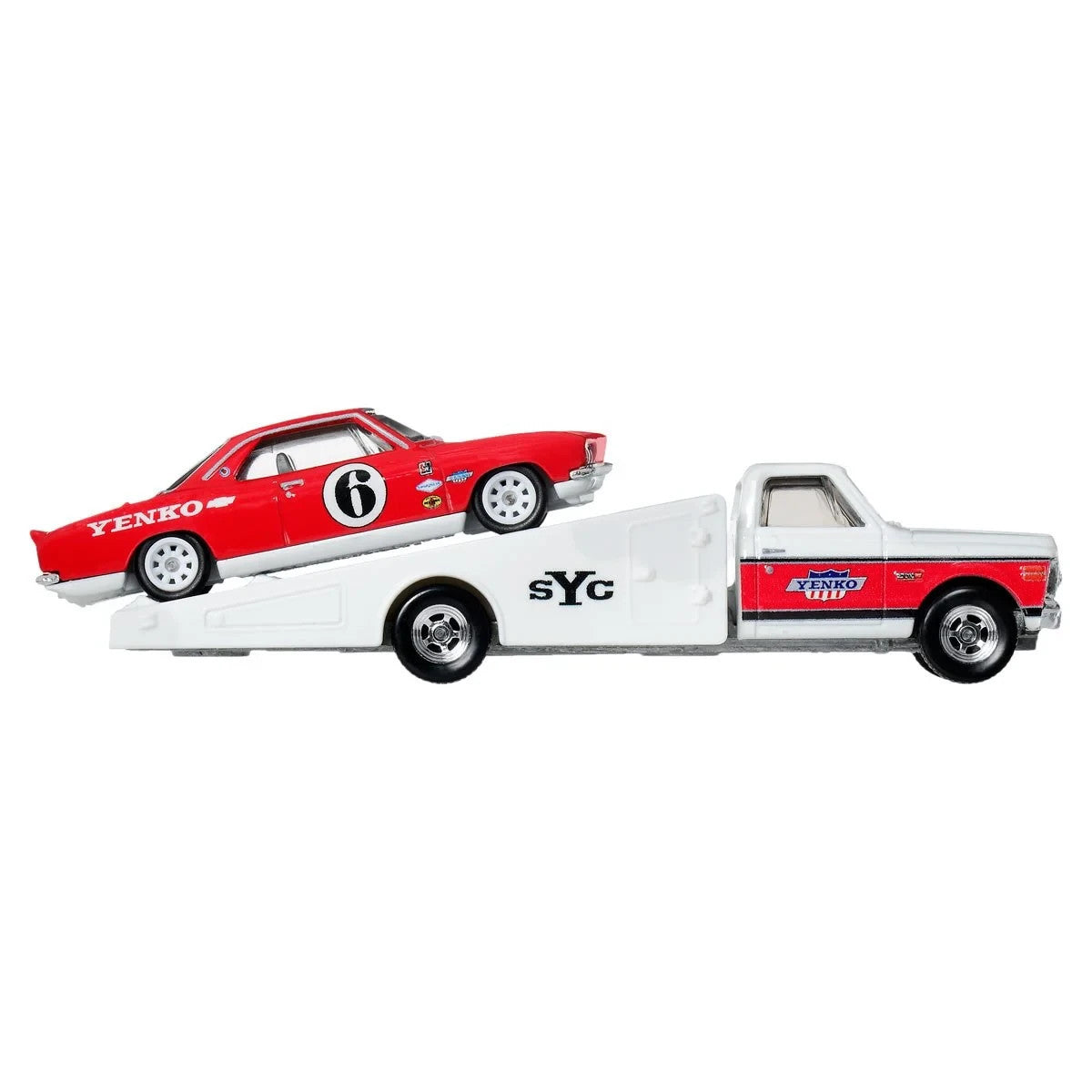 Hot Wheels Premium - Chevrolet Corvair Yenko STInger 1966 + Camion-Rampe Chevy 1972 - Série Car Culture Team Transport - Échelle 1/64
