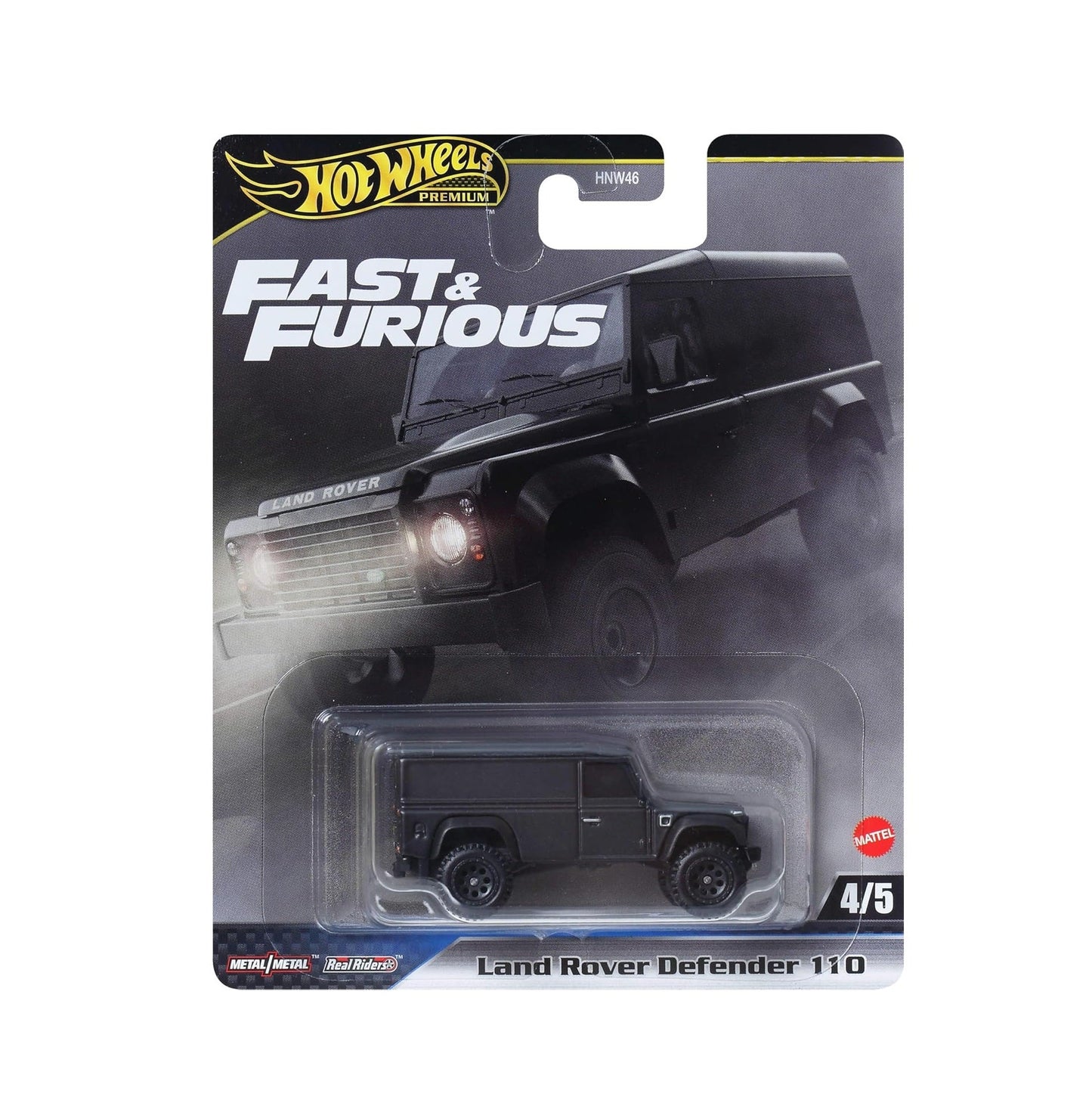 Hot Wheels Premium - Land Rover Defender 110 Noir Fast & Furious - Échelle 1/64