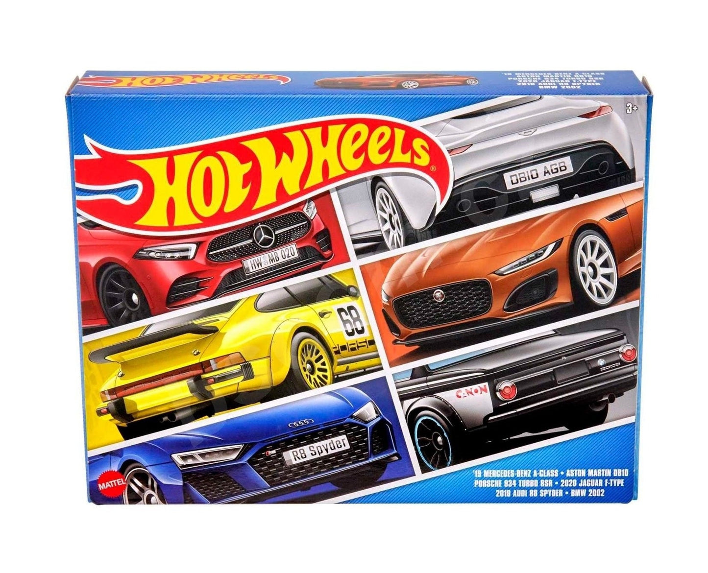 Hot Wheels - Assortiment de 6 voitures européennes - Échelle approximative 1/64