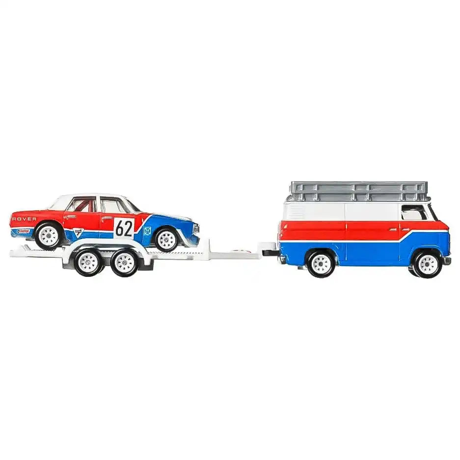 Hot Wheels Premium - '70 Rover P6 & HW Rally Hauler - Series Car Culture Team Transport - Scala 1/64