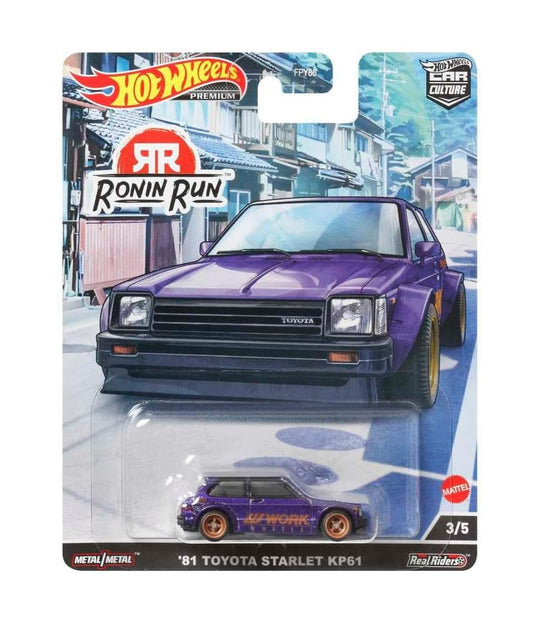 Hot Wheels Premium - Toyota Starlet KP61 Ronin Run '81 - Série Car Culture - Échelle 1/64
