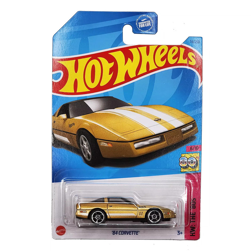 Hot Wheels - `84 Chevrolet Corvette Gold - HW The '80s 6/10 - Scale 1/64 Approximately