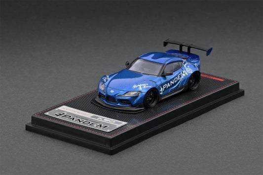 Modèle d'allumage - PANDEM Toyota Supra (A90) Bleu métallisé - Échelle 1/64 IG2331