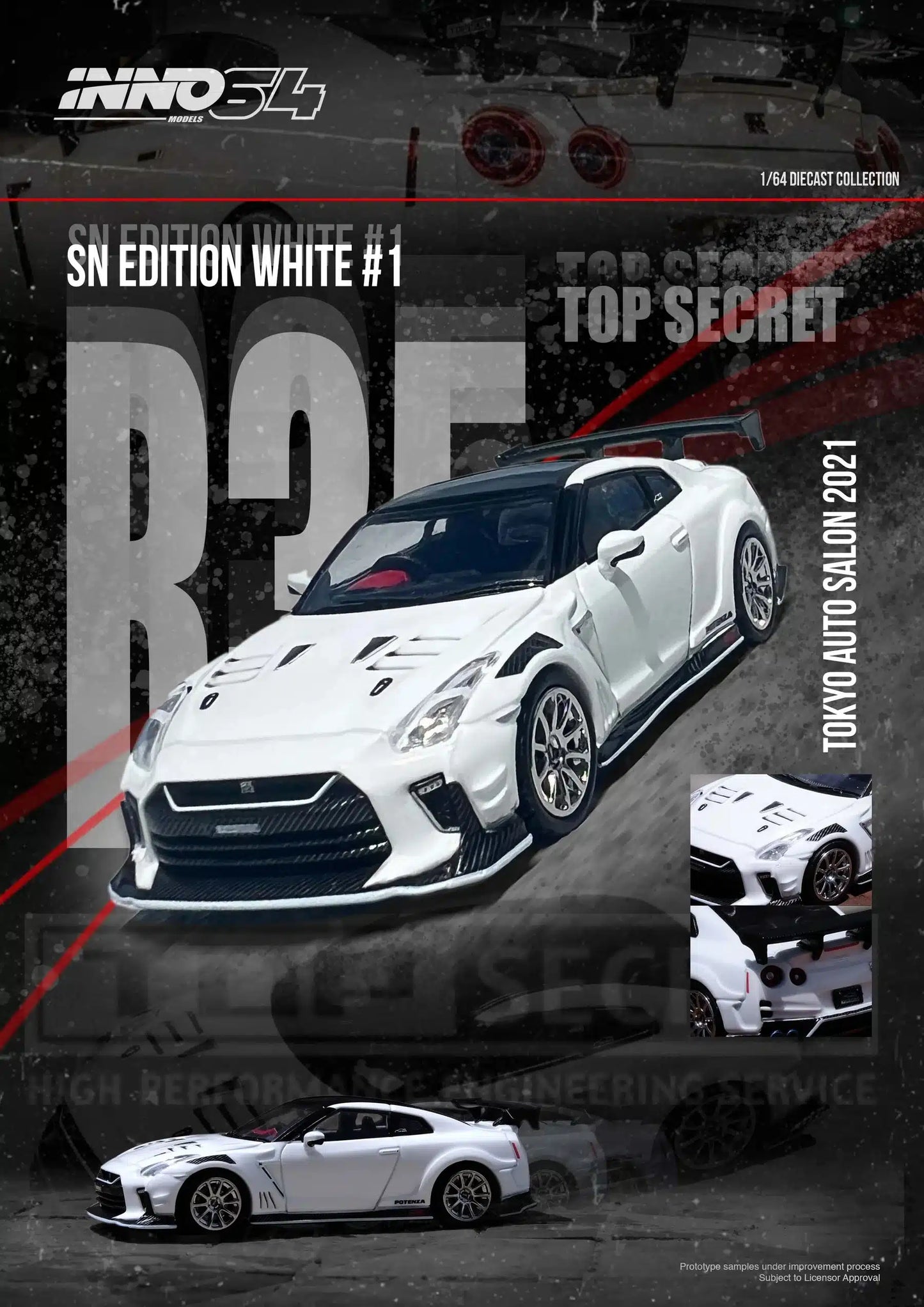 INNO64 - Nissan GT-R (R35) « TOP Secret » Salon de l'auto de Tokyo 2021 - Échelle 1/64 IN64-R35TS-TAS2021