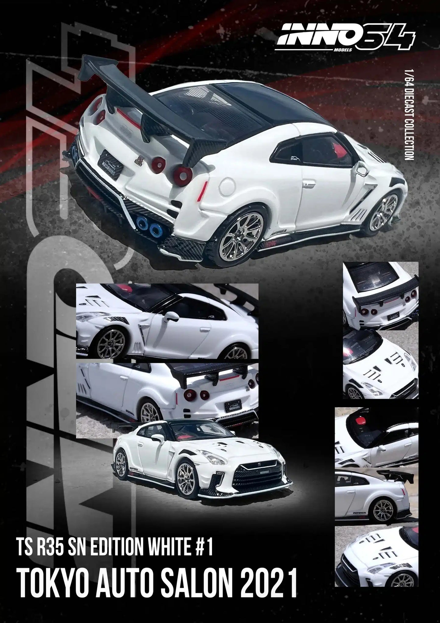 INNO64 - Nissan GT-R (R35) « TOP Secret » Salon de l'auto de Tokyo 2021 - Échelle 1/64 IN64-R35TS-TAS2021