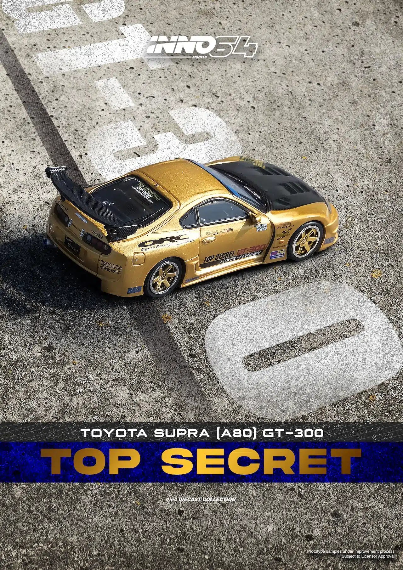 INNO64 - Toyota Supra (A80) GT300 "TOP SECRET" - Scala 1/64 IN64-A80TS-GOLD