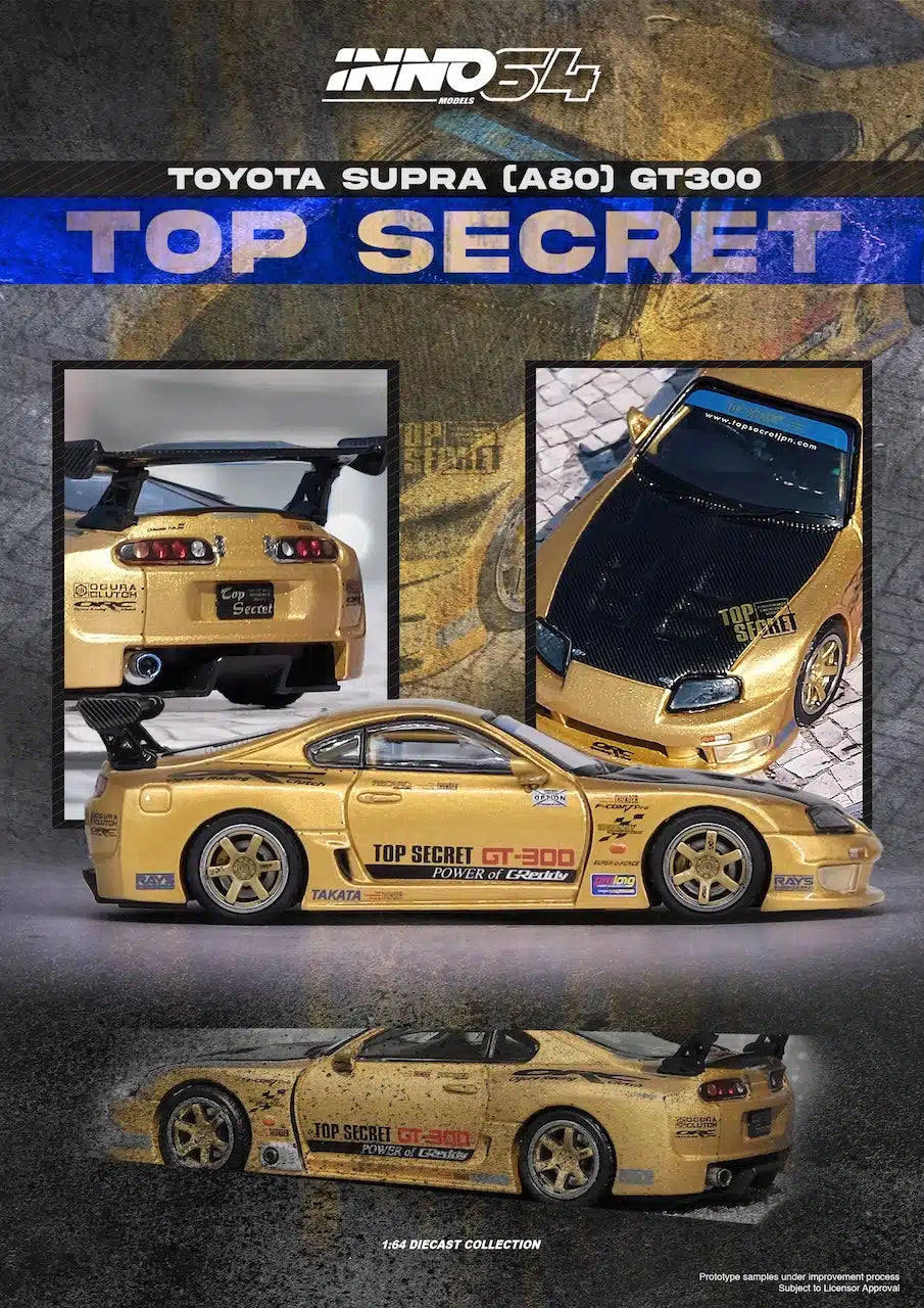 INNO64 - Toyota Supra (A80) GT300 "TOP SECRET" - Scala 1/64 IN64-A80TS-GOLD