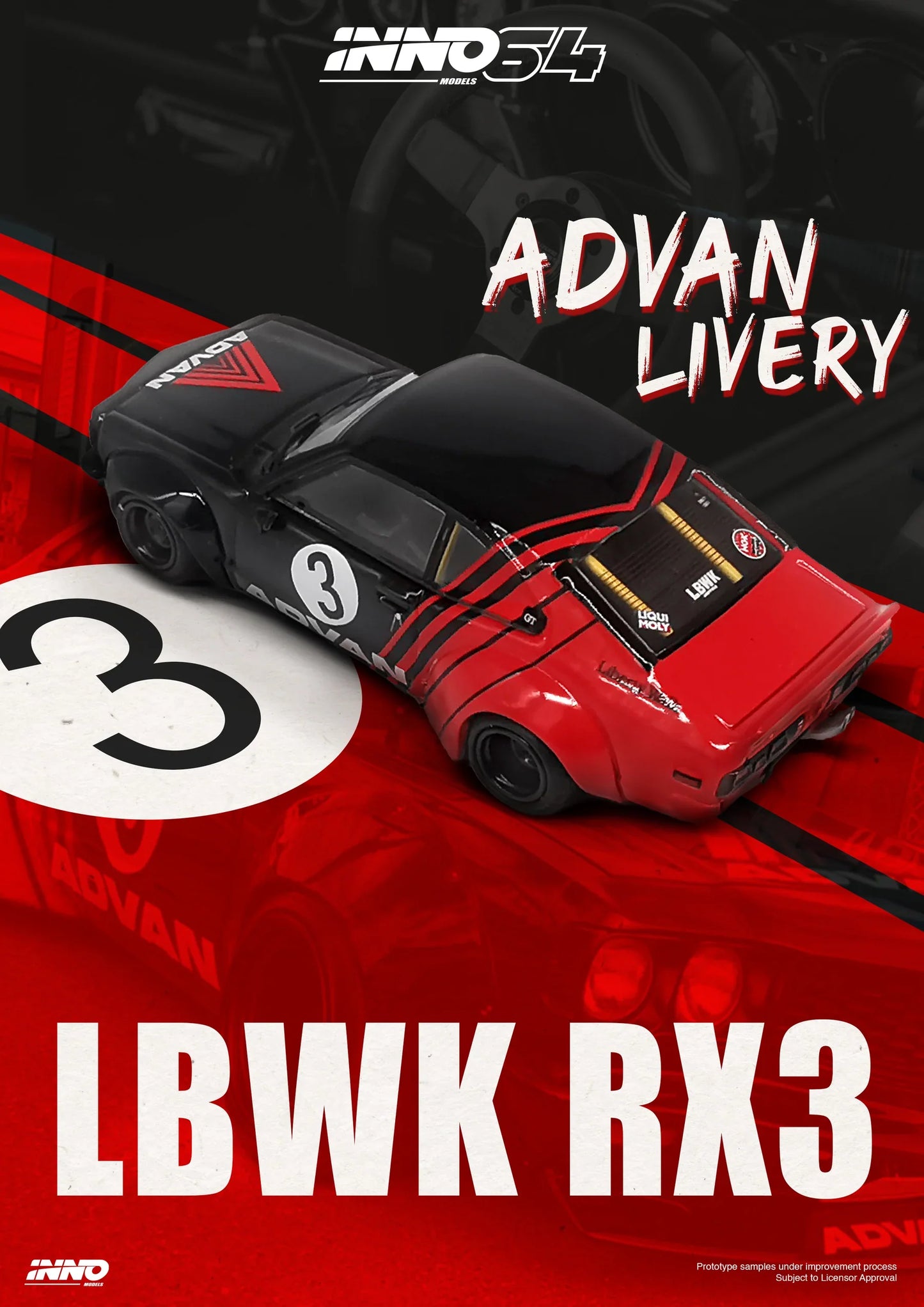INNO64 - Mazda LBWK RX-3 Savanna *Advan Livery* - Scala 1/64 IN64-LBWKRX3-02
