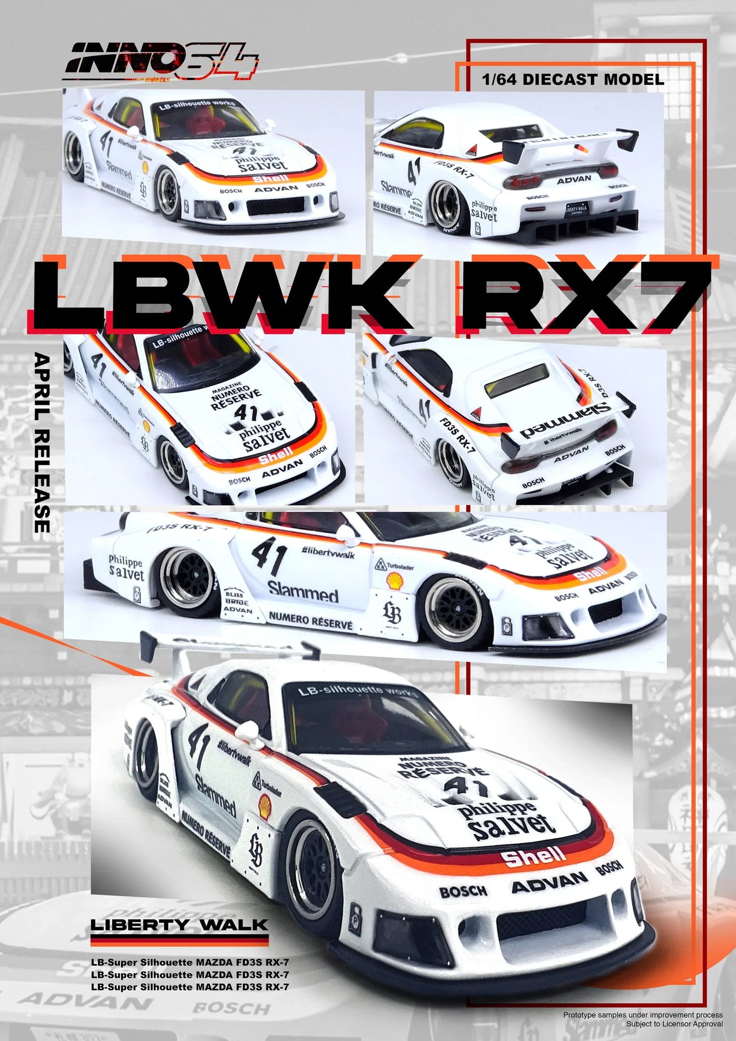 INNO64 - Mazda RX7 (FD3S) LB-Super Silhouette LBWK - Scale 1/64 IN64-LBWK-RX7-02