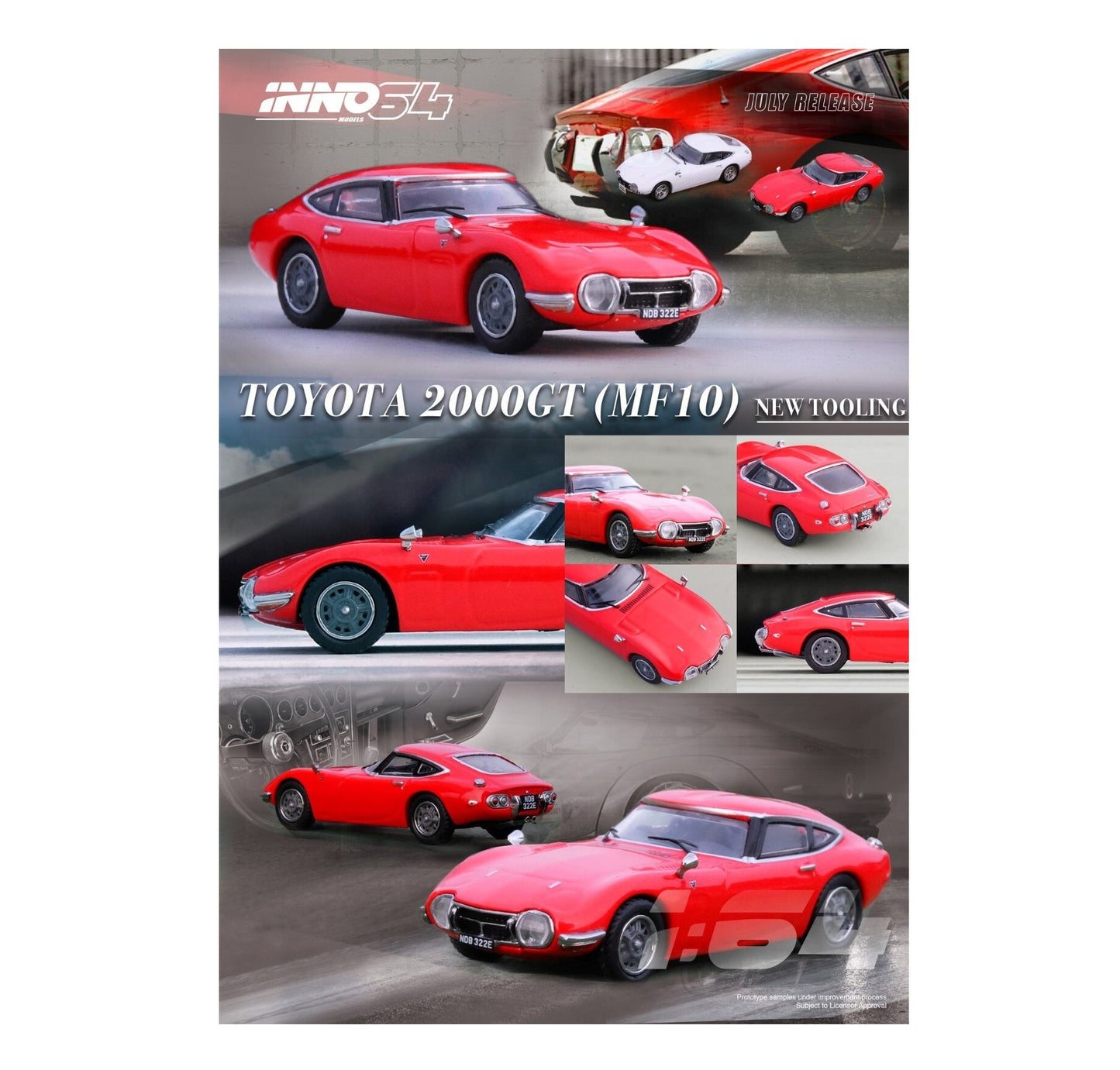 INNO64 - Toyota 2000GT (MF10) Rouge solaire - Échelle 1/64 IN64-2000GT-RED