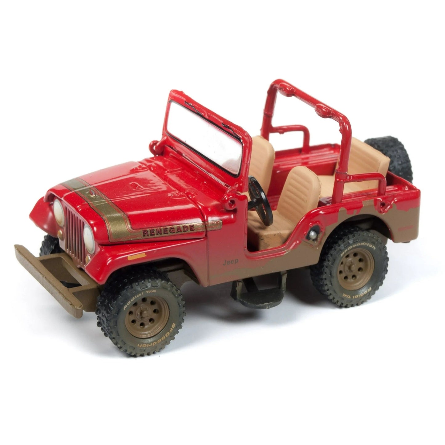 Johnny Lightning - Jeep CJ-5 Renegade Dirty Version Rouge et Chevrolet Suburban 3100 Dirty Version Noir 1950 - Échelle 1/64