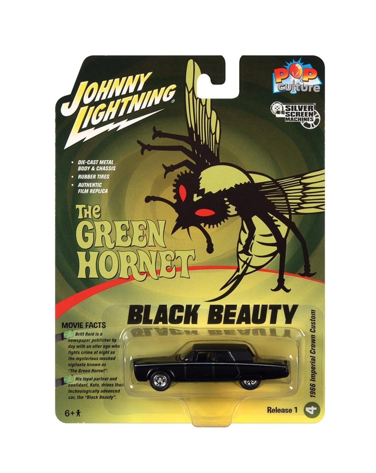 Johnny Lightning - Chrysler Imperial Crown Custom 1966 Noir Mat The Green Hornet - Échelle 1/64