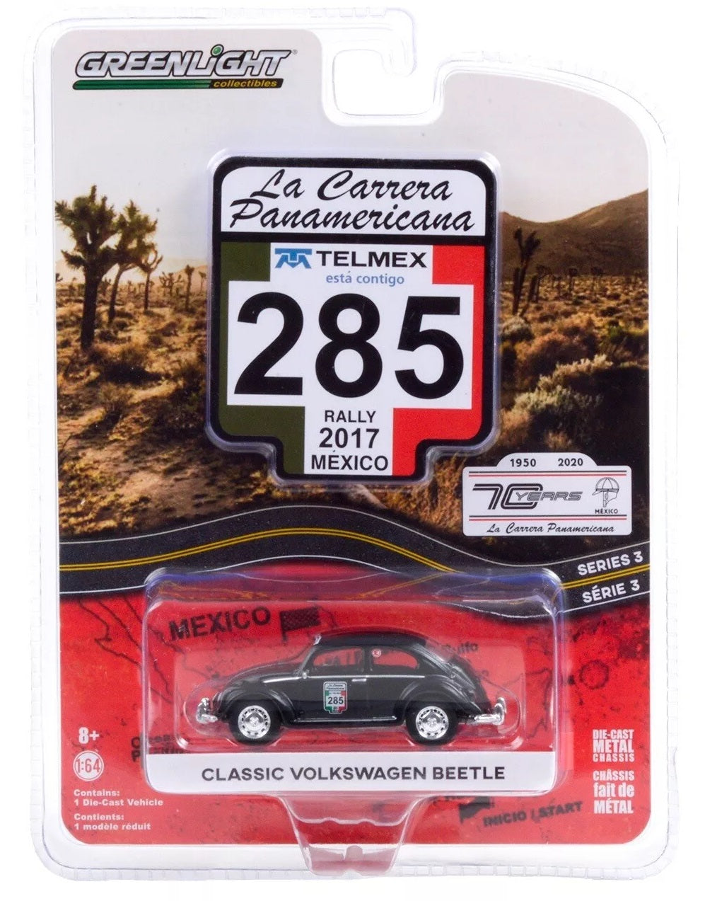 Greenlight - Volkswagen Coccinelle classique n° 285 La Carrera Panamerica noire - Greenlight - Échelle 1/64