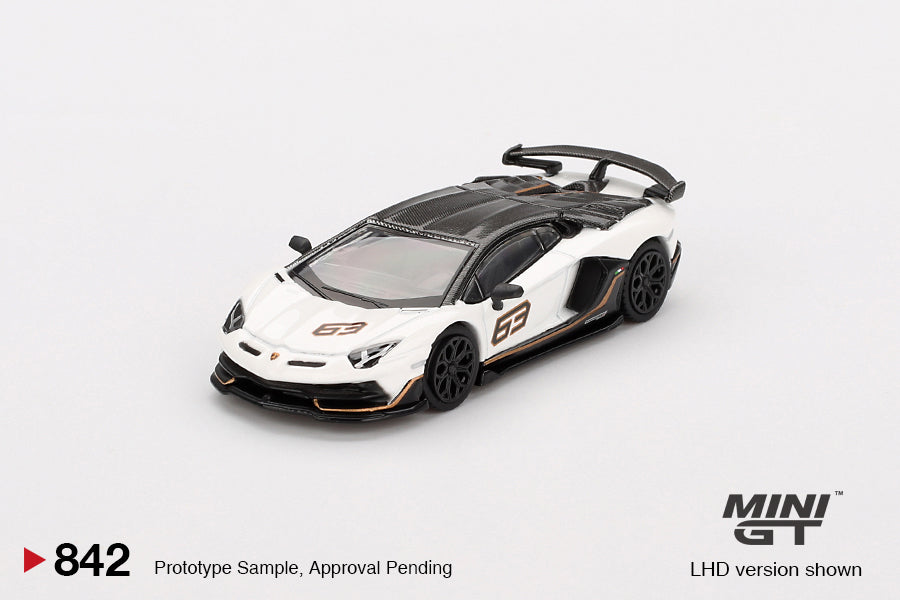 Mini GT - Lamborghini Aventador SVJ 63 Bianco Asopo - Scale 1/64 MGT00842-L