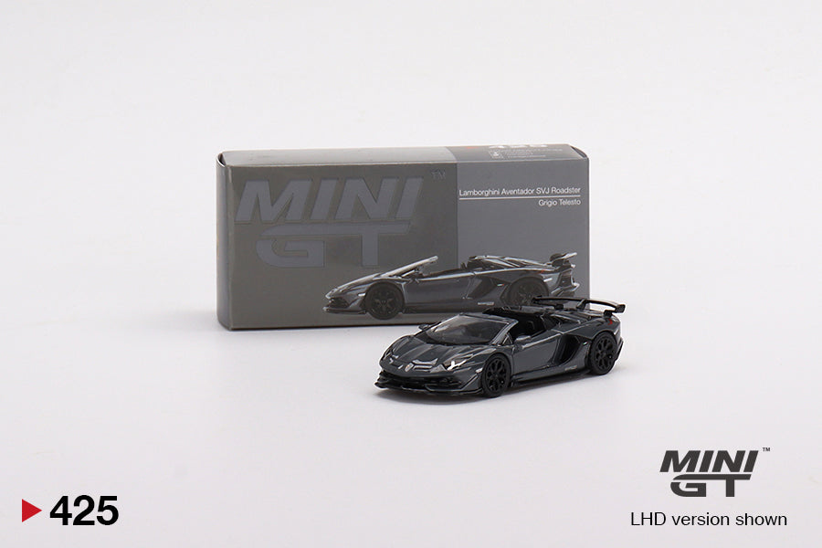Mini GT - Lamborghini Aventador SVJ Roadster Grigio Telesto - Échelle 1/64 MGT00425-R
