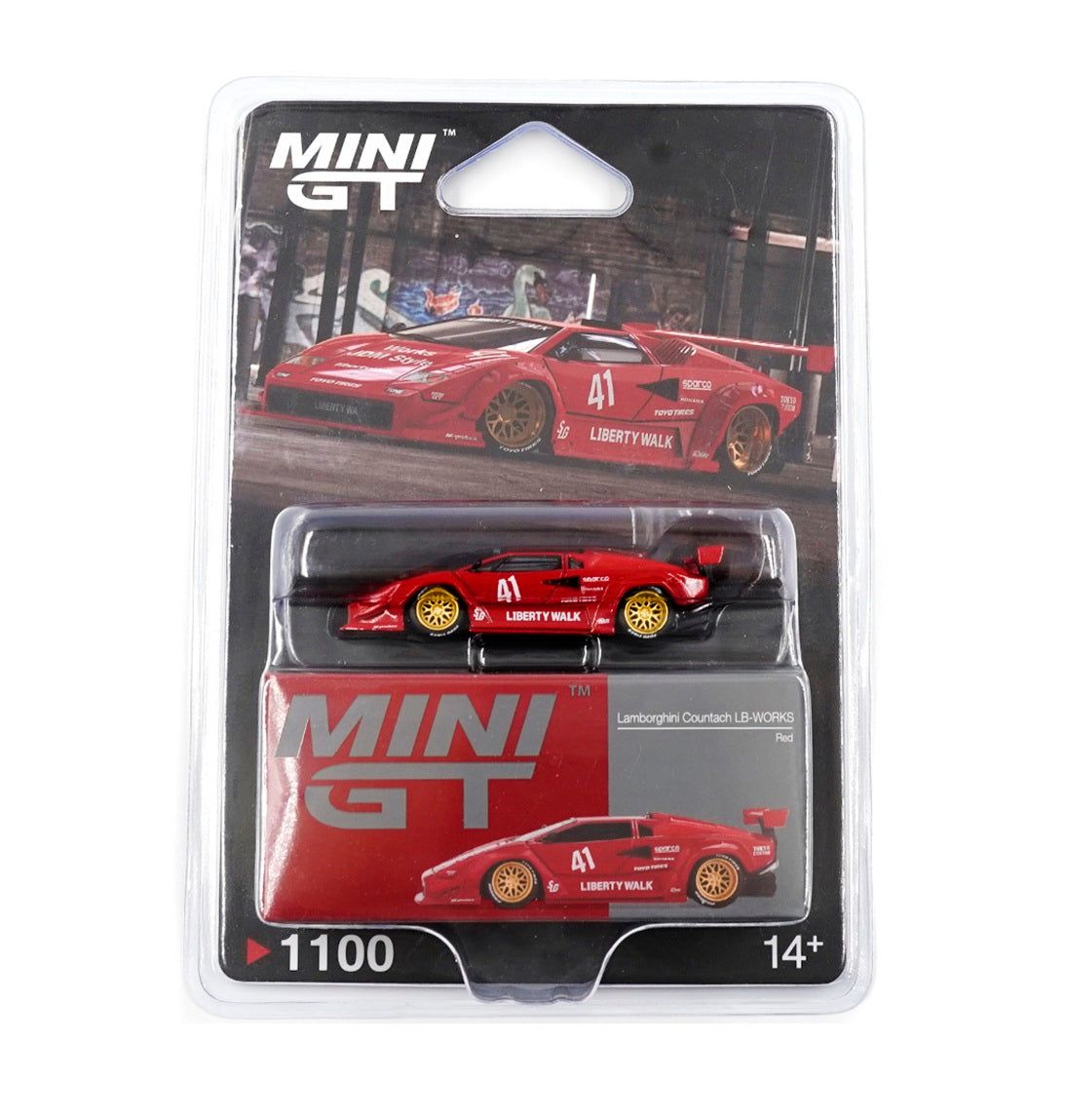 Mini GT - Lamborghini Countach LB-Works Red - Scale 1/64 MGT01100