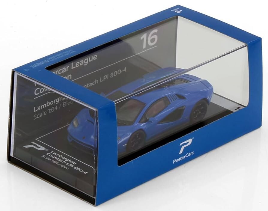 Lamborghini Countach LPI 800-4 Blue - PosterCaRS - Scale 1/64 H16