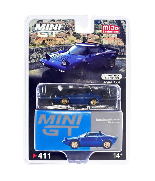 Mini GT - Lancia Stratos HF Stradale Bleu Vincennes LDH MiJo Exclusives - Échelle 1/64 MGT00411-MJ