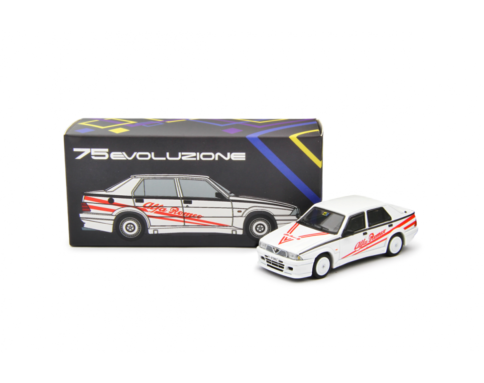 Laudoracing - Alfa Romeo 75 1.8i Turbo Evoluzione 1987 Alfa Livery White - 1/64 Scale