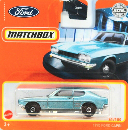 Matchbox - Ford Capri 1970 Bleu clair #41 - Matchbox - Échelle 1/64 environ