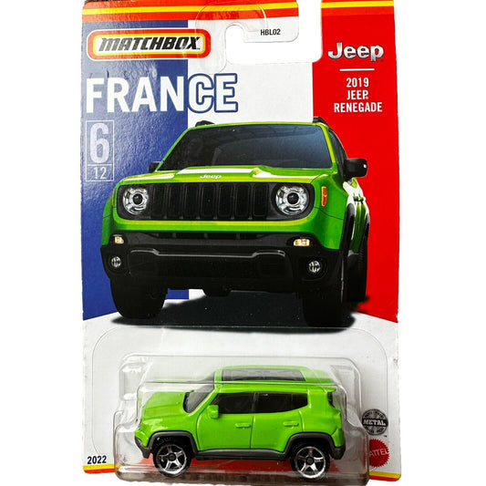 Matchbox - Jeep Renegade 2019 Vert Clair France - Matchbox - Échelle 1/64 environ