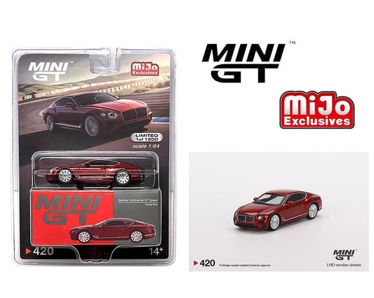 Mini GT - Bentley Continental GT Speed 2022 Candy Red MiJo Exclusives - Échelle 1/64 MGT00420MJ