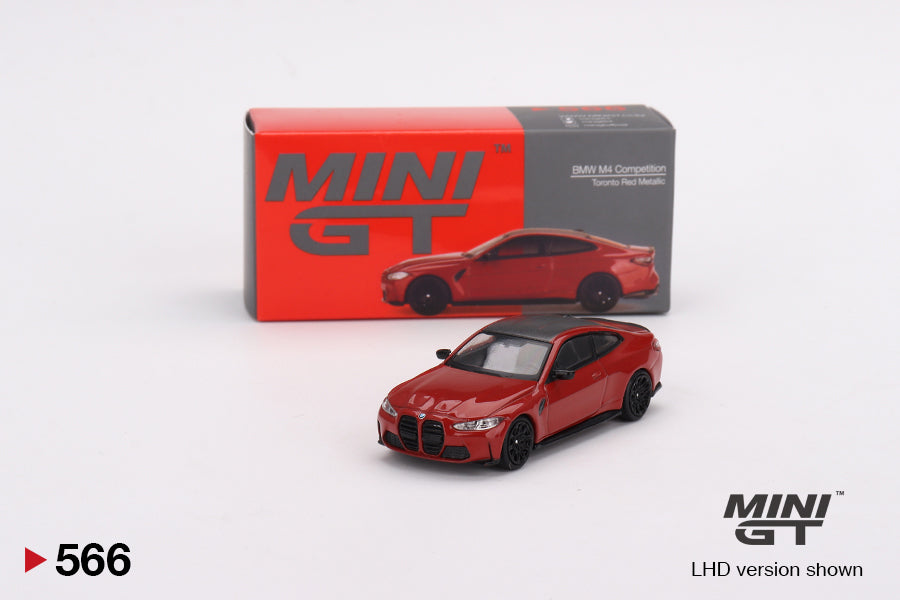 BMW M4 Competition (G82) Rouge Toronto métallisé - Mini GT - Échelle 1/64 MGT00566-L