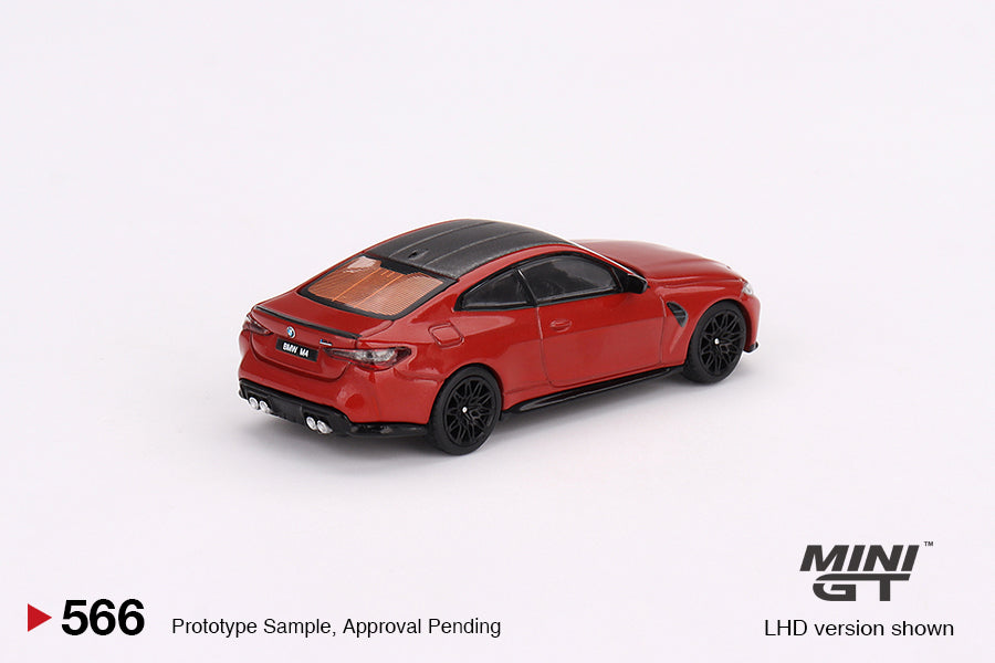 BMW M4 Competition (G82) Rouge Toronto métallisé - Mini GT - Échelle 1/64 MGT00566-L