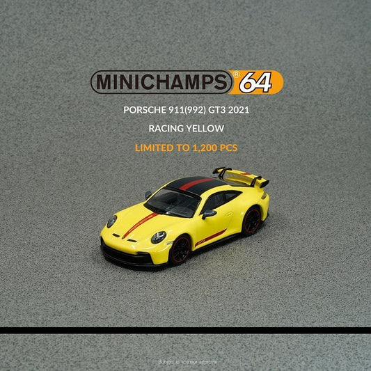Minichamps - Porsche 911 GT3 (992) 2021 Jaune Racing - Échelle 1/64 643061006