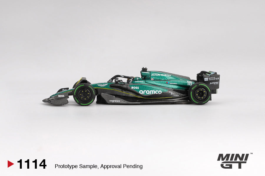 Mini Gt - Aston Martin AMR24 #18 Lance Stroll - 2024 F1 2024 Canadian GP - 1/64 Scale MGT01114-L