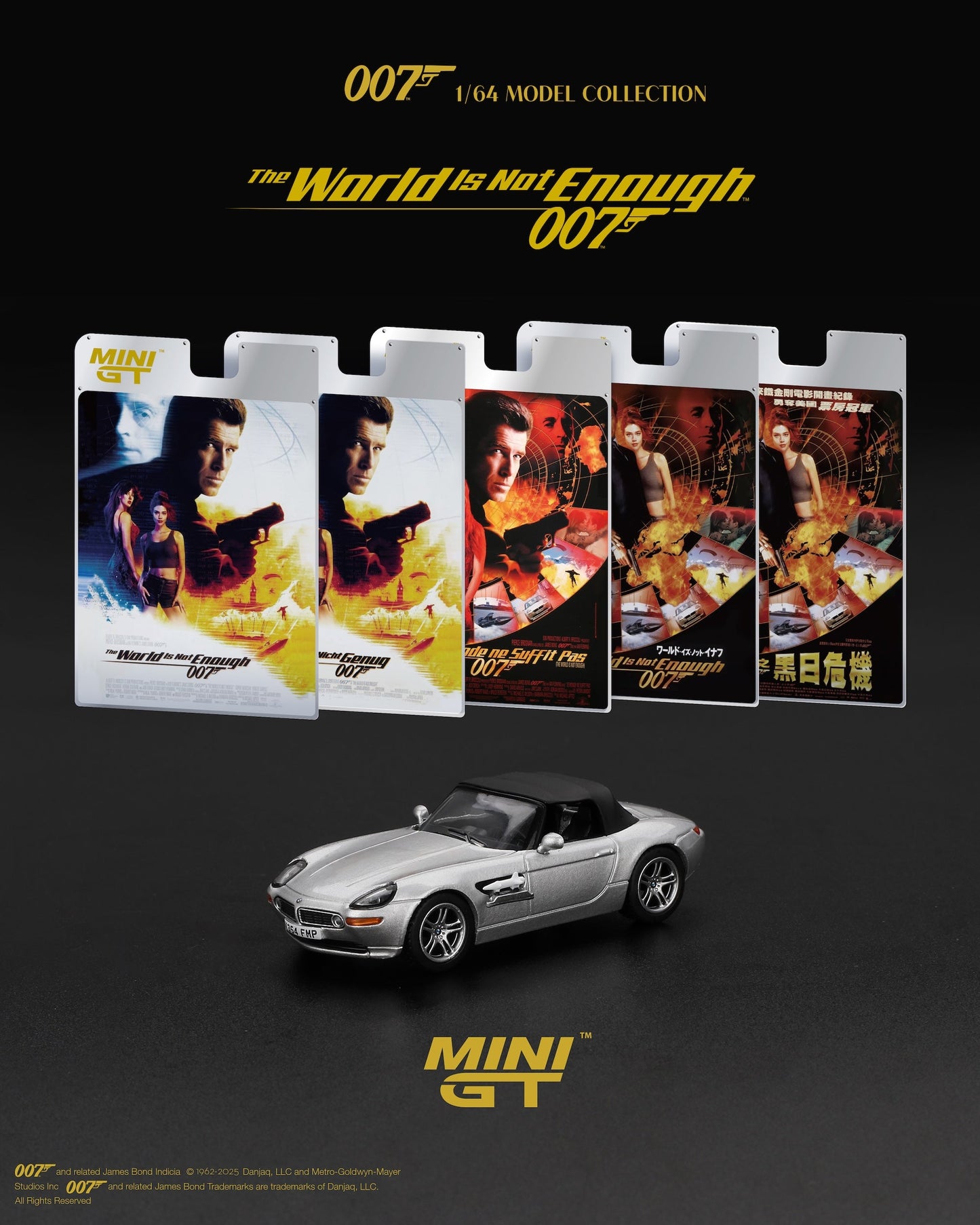 MINI GT - BMW Z8 - BLISTER ANGLAIS - Le monde ne suffit pas (1999) - Série James Bond 007 - Échelle 1/64 MGT00906-007E