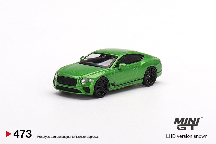 Mini GT - Bentley Continental GT Speed 2022 Vert Pomme LHD - Échelle 1/64 MGT00473-L