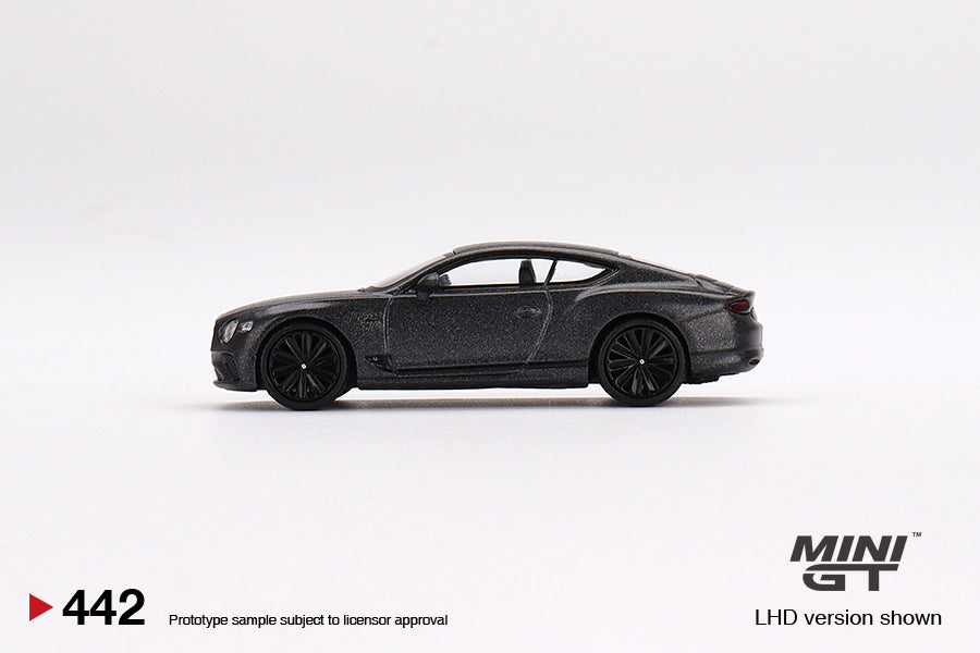 Mini GT - Bentley Continental GT Speed Anthracite Satiné MiJo Exclusives LHD - Échelle 1/64 MGT00442-MJ