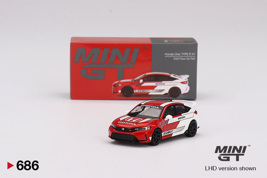 Mini GT - Honda Civic TYPE R 2023 Pace Car Red - Scale 1/64 MGT00686-L