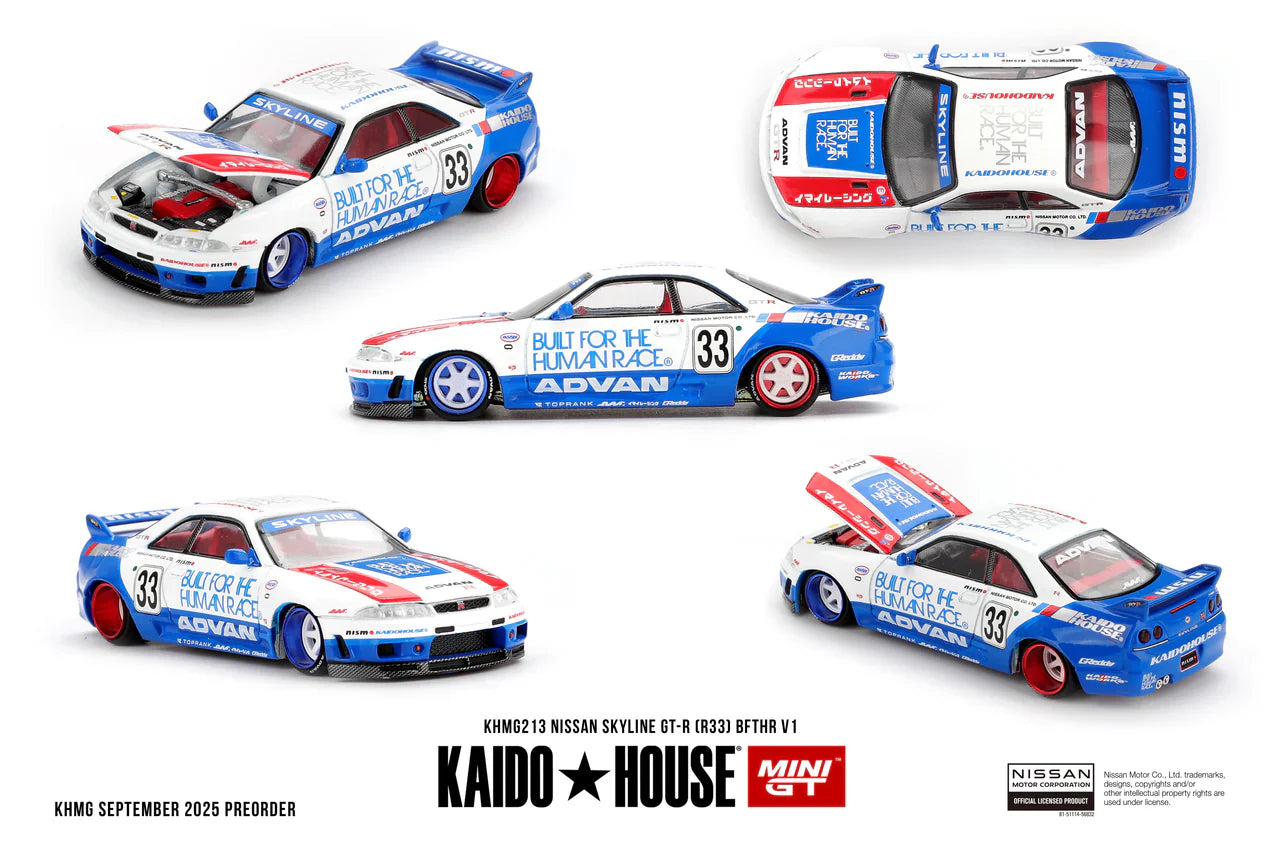 Mini GT - Nissan Skyline GT-R ( R33 ) BFTHR VI - Kaido House - Échelle 1/64 KHMG213