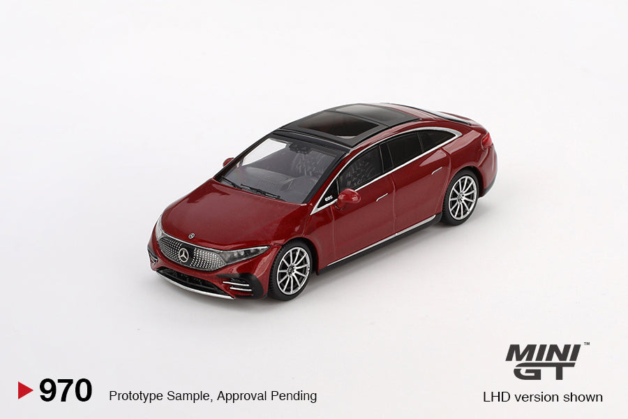 Mini GT - Mercedes-Benz EQS 580 4Matic Rouge Métallisé 2024 - Échelle 1/64 MGT00970-L