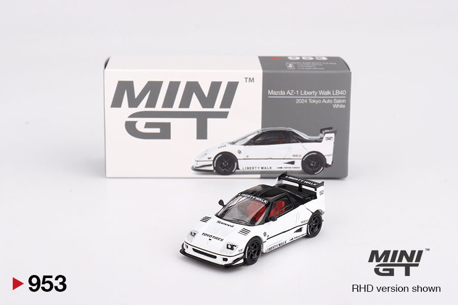 Mini GT - Mazda AZ-1 Liberty Walk LB40 White 2024 Tokyo Auto Salon - Scale 1/64 MGT00953-R