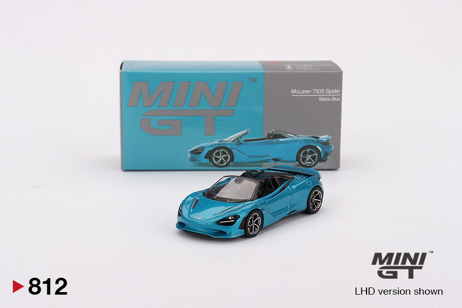 Mini GT - McLaren 750S Spider Bleu Belize - Échelle 1/64 MGT00812-L