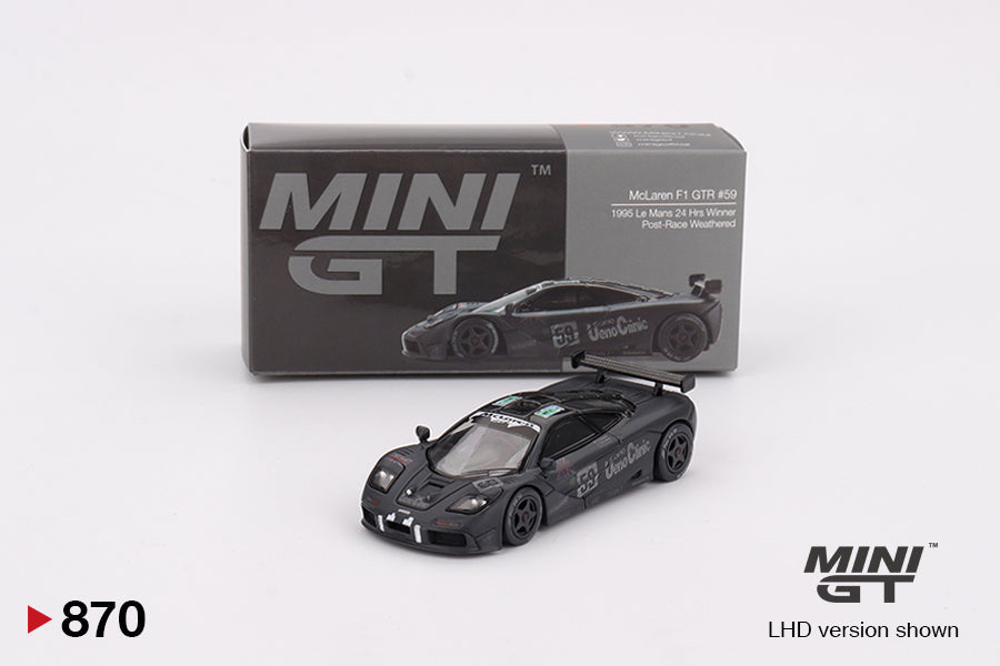 Mini GT - McLaren F1 GTR #59 1995 Le Mans 24Hr Winner Post-Race Weathered - Scale 1/64 MGT00870-L