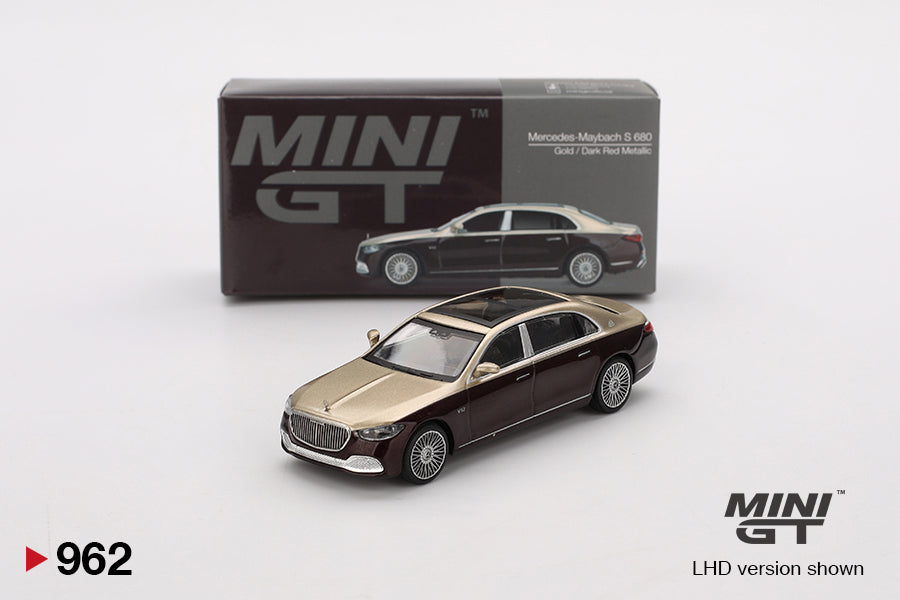Mini GT - Mercedes-Maybach S 680 Gold / Dark Red Metallic LHD - Scale 1/64 MGT00962-L