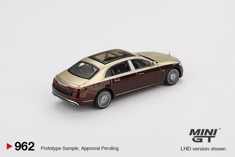 Mini GT - Mercedes-Maybach S 680 Gold / Dark Red Metallic LHD - Scale 1/64 MGT00962-L