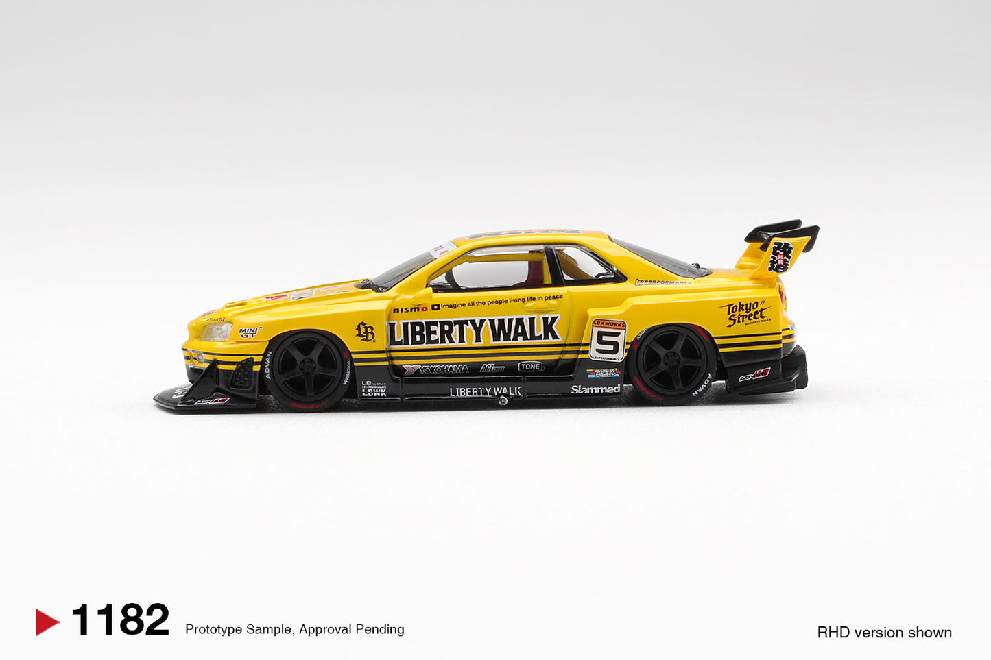 Mini GT - Nissan GTR ( R34 ) Skyline Super Silhouette Sport Jaune 2025 - Échelle 1/64 MGT01182-R