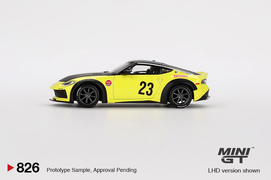 Mini GT - Nissan Z LB★NATION WORKS Ikazuchi Yellow LDH - Scale 1/64 MGT00826-L