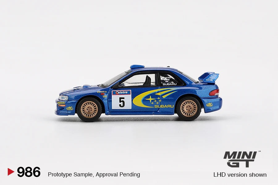 Mini GT - Subaru Impreza WRC99 – #5 Richard Burns / Robert Reid – Vainqueur du Rallye d'Australie 1999 - Échelle 1/64 MGT00986-L